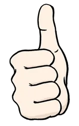 Hand mit Daumen nach oben