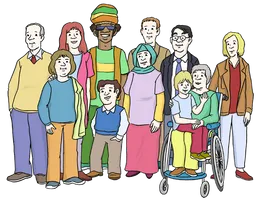 Gruppe von Menschen aus verschiedenen Ländern