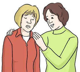 Eine Person tröstet eine andere Person